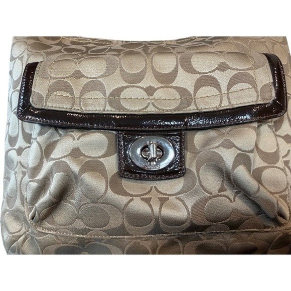 Coach Penelope Signature Sateen Convertible Hobo Bag F19282 EUC - Picture 3 of 9